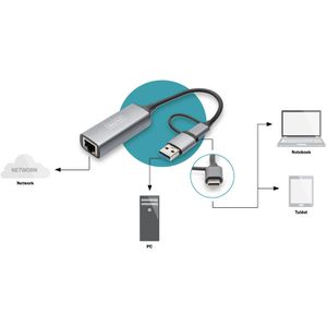 Produktbild für USB-Adapter Digitus Ethernet 2.5G, DN-3028
