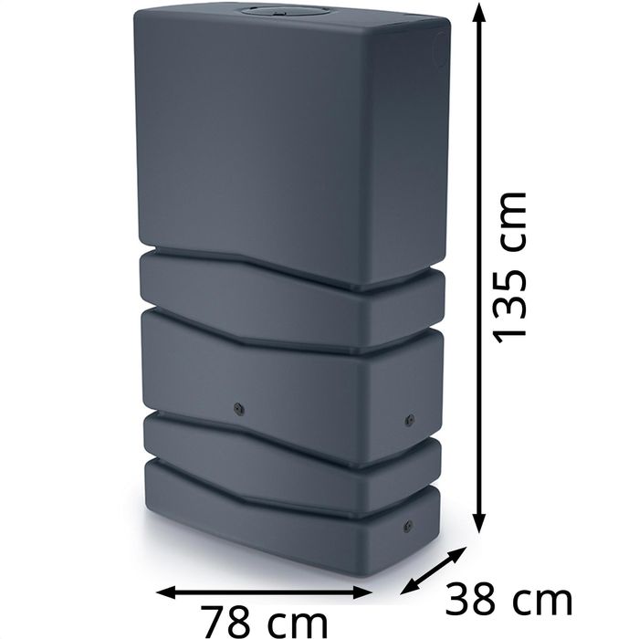 Prosperplast Regentonne Aqua Tower, 350 Liter, eckig, anthrazit, mit
