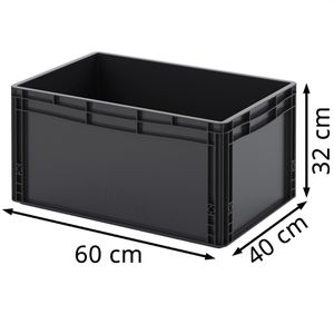 Produktbild für Eurobox AUER ESD EG 64/32 HG, schwarz, 66 Liter