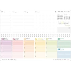 Produktbild für Tischkalender Häfft 11341-5, Rainbow, Wochenkalender quer