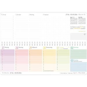Produktbild für Tischkalender Häfft 9955-0, Rainbow, Jahr 2026