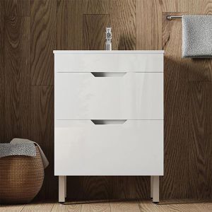 Produktbild für Waschtisch Vicco Clayton, stehend, weiß hochglanz