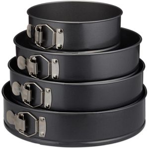 Backform Relaxdays 10024092, mit Flachboden, aus Stahl, 4-tlg.