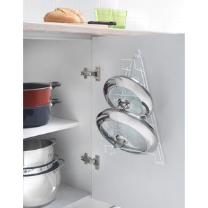 Produktbild für Topfdeckelhalter Metaltex Kiwi, weiß, aus Metall