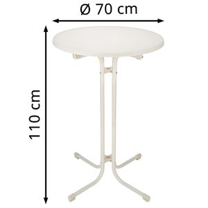 Produktbild für Stehtisch Böttcher-AG Premium weiß, Ø 70cm, 90° klappbar