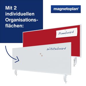 Produktbild für Tischtrennwand Magnetoplan VarioPin, 1116006, rot