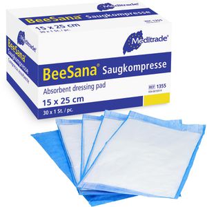 Produktbild für Saugkompressen Meditrade BeeSana, 2-lagig, steril