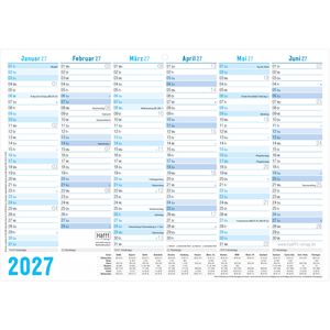 Produktbild für Tafelkalender Häfft 11365-1, blau, mit Ferienübersicht