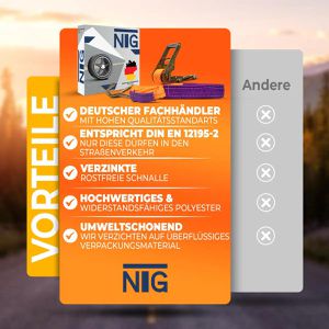 Produktbild für Spanngurt NTG für Autotransporte, mit Spitzhaken und Ratsche