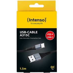 Produktbild für Ladekabel Intenso A315C, schwarz, 1,5m