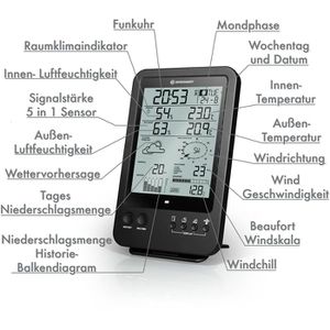 Produktbild für Wetterstation Bresser 7002510, 5-in-1, Funk, digital