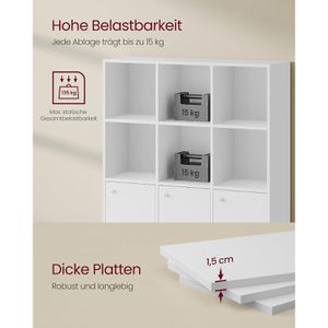 Produktbild für Bücherregal Vasagle LBC33WT, weiß