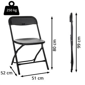 Produktbild für Klappstuhl hJh-OFFICE TUDELA XXL PRO, 803102, schwarz