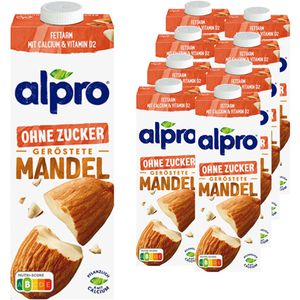 alpro Mandeldrink ohne Zucker, je 1 Liter, 8 Stück