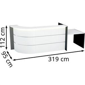 Produktbild für Empfangstheke Kerkmann Bari 3602, L-Form, weiß / anthrazit