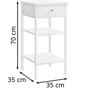 Produktbild für Beistelltisch Vasagle LET502B14, weiß, aus Holz / Metall