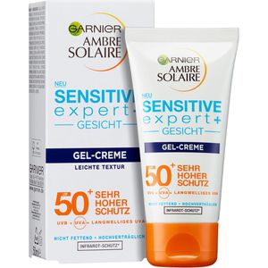 Garnier Sonnencreme Ambre Solaire Sensitive expert, Gesicht Gel-Creme, LSF 50+, 50ml