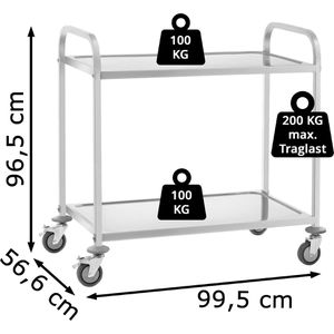 Produktbild für Servierwagen Royal-Catering RCSW-3E, silber, aus Edelstahl
