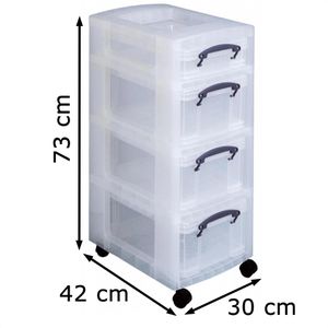 Produktbild für Schubladenwagen Really-Useful-Box mit 4 Schublade