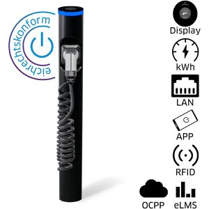 Produktbild für Wallbox Hesotec electrify eSat r20 Public, schwarz