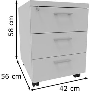 Produktbild für Rollcontainer Quadrifoglio Idea, aus Holz, grau