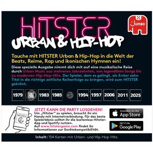 Produktbild für Kartenspiel Jumbo 1110100787, Hitster - Urban &amp; Hip-Hop