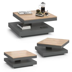 Produktbild für Couchtisch Vicco Elias aus Holz, goldkraft eiche / anthrazit