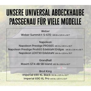 Produktbild für Grillabdeckung Grillfürst 17-016, aus Gewebematerial, schwarz