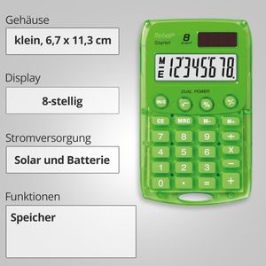 Produktbild für Taschenrechner Rebell Starlet, grün
