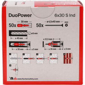 Produktbild für Schrauben-Dübel-Set Fischer 579153, DuoPower S Ind