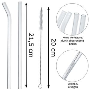 Produktbild für Strohhalme Annvchi wiederverwendbar, aus Glas
