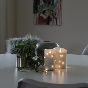 Produktbild für LED-Kerze Konstsmide Echtwachs weiß