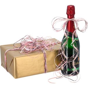 Produktbild für Geschenkband Präsent Raffia Multicolour, rosé