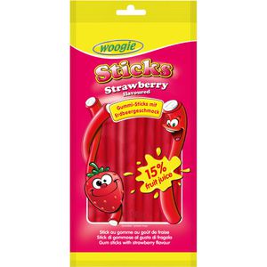 Woogie Fruchtgummis Strawberry Sticks, 80g