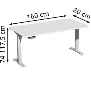 Produktbild für Schreibtisch Geramöbel Elevate Home, lichtgrau / silber