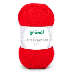 Häkelgarn Gründl 760-12 Lisa Premium uni, signalrot