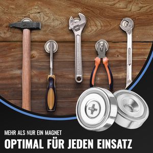 Produktbild für Magnete Poppstar Topfmagnet N35, silber, Neodym Magnet