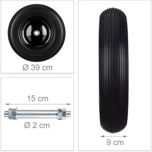 Produktbild für Schubkarrenrad Relaxdays 4.80/4.00-8, pannensicher Vollgummi