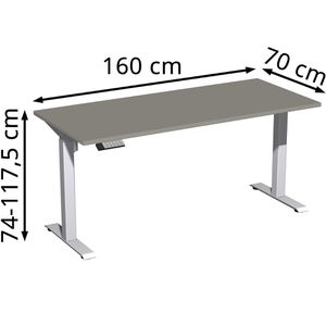 Produktbild für Schreibtisch Geramöbel Elevate Home, onyx / silber