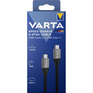 Produktbild für Ladekabel Varta Speed Charge &amp; Sync, schwarz, 2m