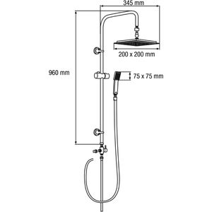 Produktbild für Duschsystem Cornat Carballo, verchromt