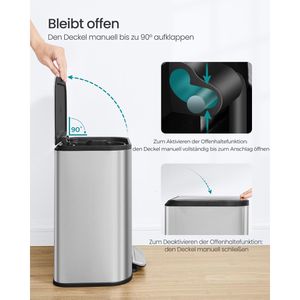 Produktbild für Mülleimer Songmics LTB542E20, silber