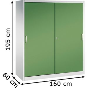 Produktbild für Werkzeugschrank CP-Möbel 2169-00, aus Metall, grau / grün