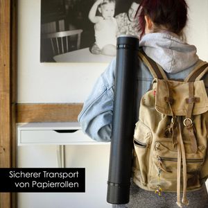 Produktbild für Zeichenrollenköcher OfficeTree mit Tragegurt, schwarz
