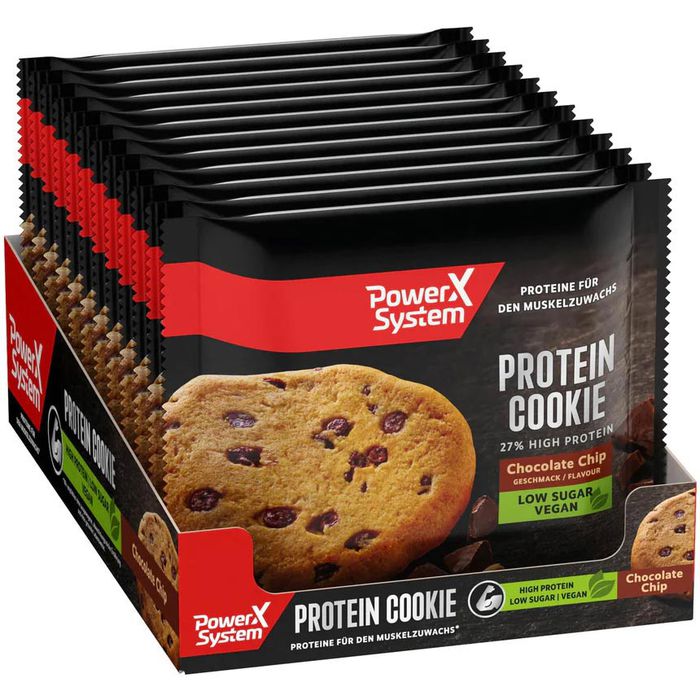 Power-System Kekse Protein Cookie Chocolate Chips, je 50g, 12 Stück – Böttcher  AG