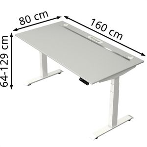 Produktbild für Schreibtisch Kerkmann Move boost 4, lichtgrau / weiß