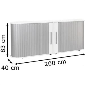 Produktbild für Sideboard Geramöbel S-382104-W, aus Holz, silber / weiß