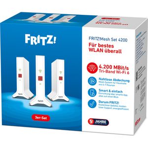 Produktbild für WLAN-Repeater AVM FRITZ!Mesh Set 4200, 20003107, 3er Set