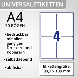 Produktbild für Universaletiketten Zweckform L4733REV-25, weiß