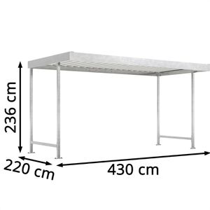 Produktbild für Fahrradunterstand WSM Leipzig L14, silber, aus Metall